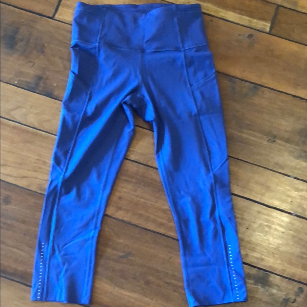 Lululemon Fast & Free Blue Cropped Leggings